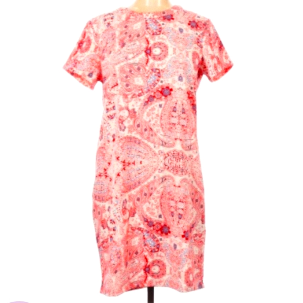 Adrienne vittadini red and white paisley dress